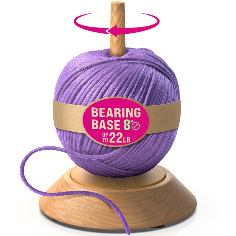 BARVA Portable Chunky Yarn Holder 22 Lb | Smooth Bearing Spinner & Big Rubber Anti Slip Pads for Stability | European Wood Crochet Accessories | Compact Fiber Pro Tools | Top Crafts & Gifts for Women - Image 1